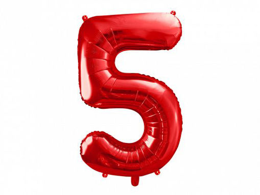 Picture of FOIL BALLOON NUMBER 5 RED 34 INCH